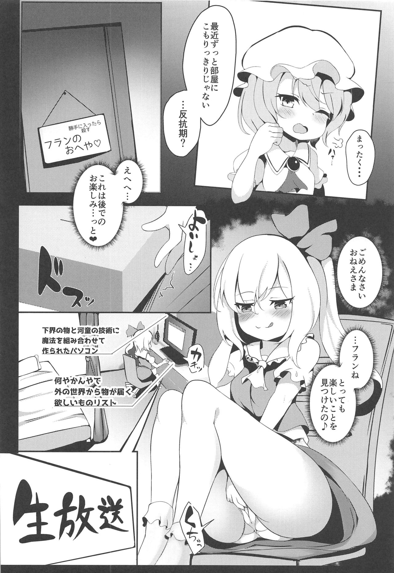 (C97) [Saigo made Anko Tappuri (Akiba Monaka)] Haishingai! Ano Ninki YouTuber Flandre no Himitsu (Touhou Project) page 5 full