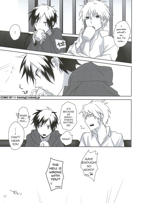 (C81) [S.C+KIWOLOG (Umemaru, Akiwo)] mouth sealed (Durarara!!) [English] {mouthsealed} [Incomplete] page 15 full