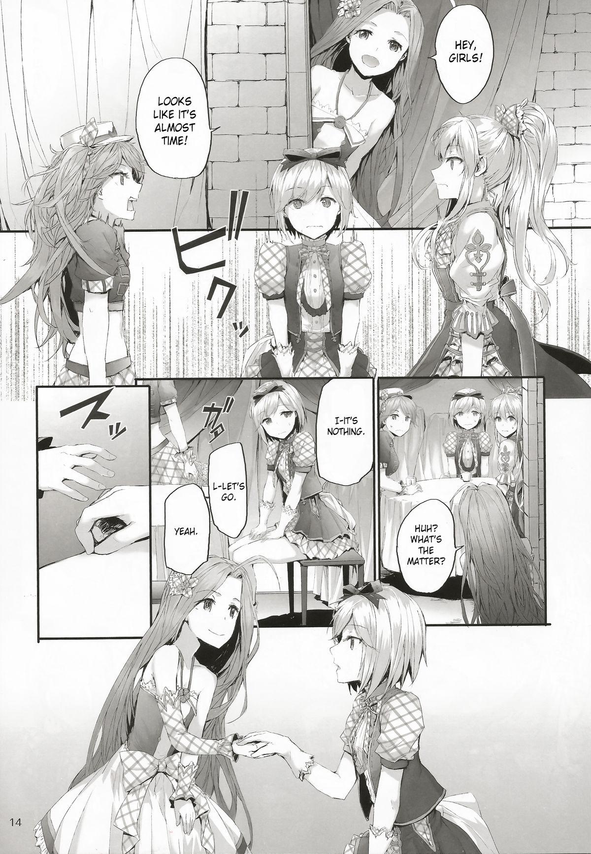 (C89) [furuike (Sumiya)] Kikuushi Idol no Gakuya Urabanashi | Sky Knight Idols' Backstage Story (Granblue Fantasy) [English] [rip /mbgg/(and Xenn)] page 14 full