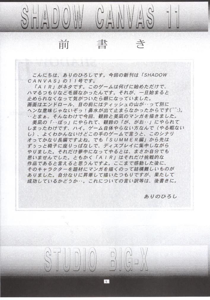 (CR28) [Studio BIG-X (Arino Hiroshi)] SHADOW CANVAS 11 (AIR) page 4 full