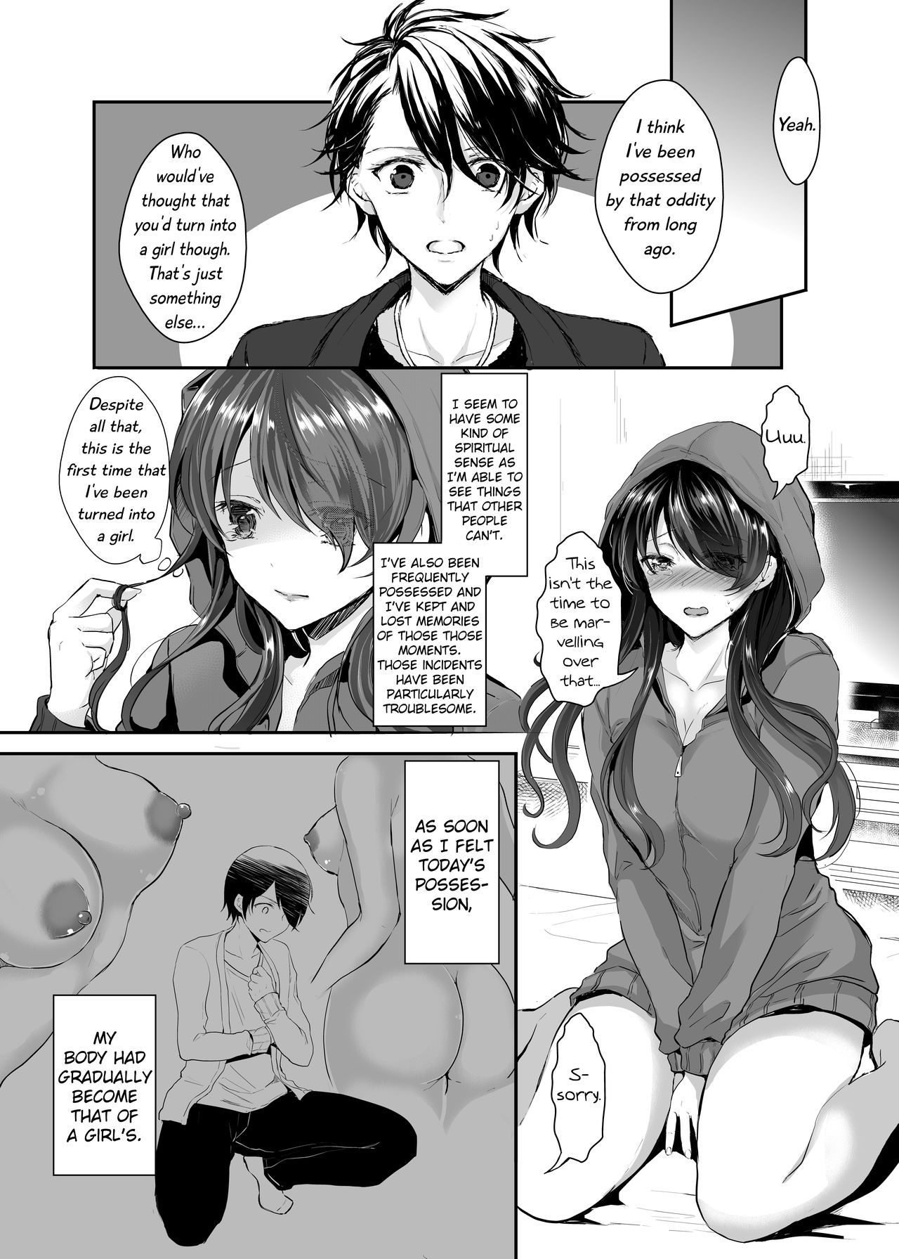 [Chirimozuku Cha (Aji Pontarou)] Otsukaresama desu Nyotaika-chan! | The Possessed Genderbender-chan! [English] [Digital] page 9 full