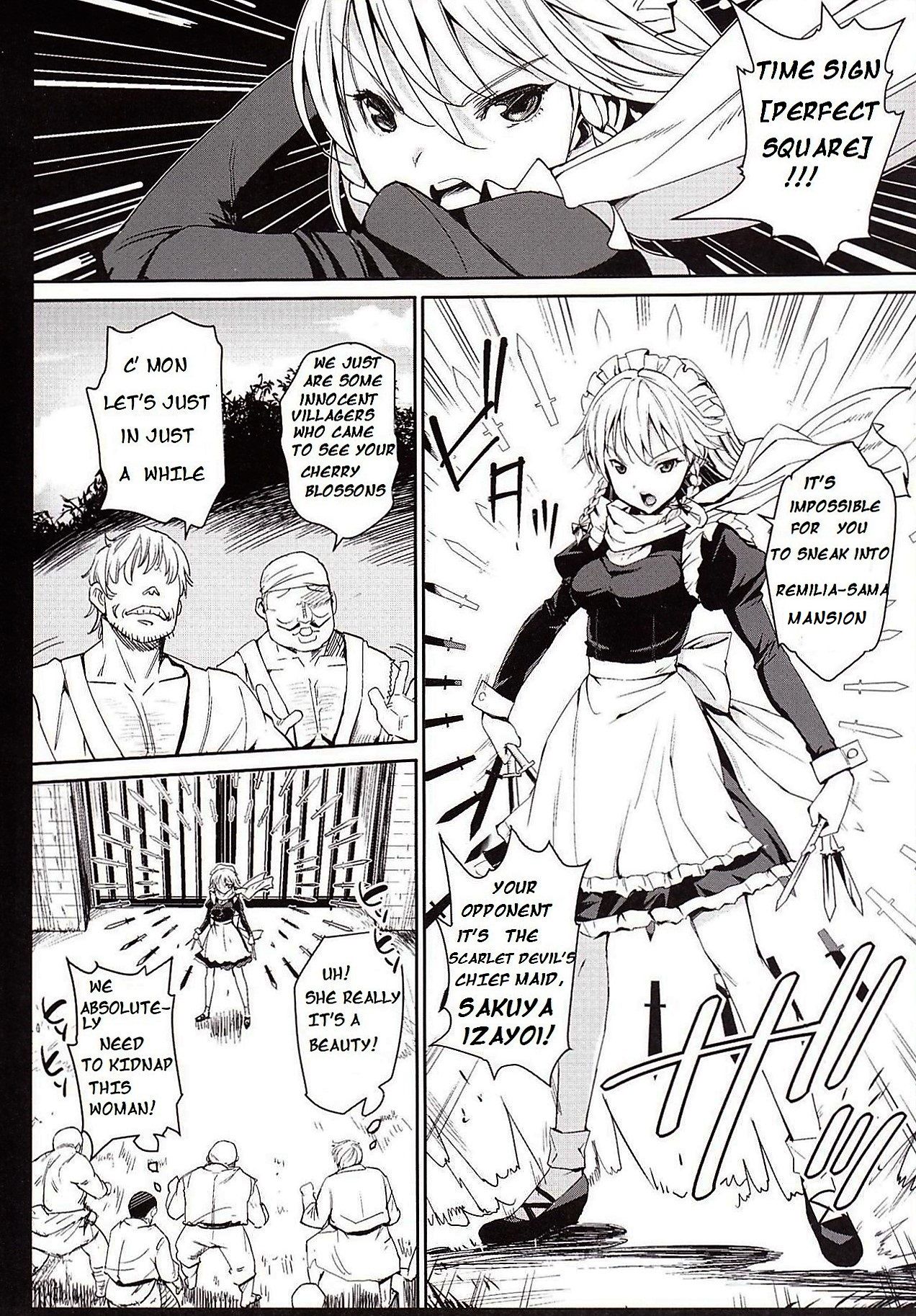 [Eromazun (Ma-kurou)] Izayoi Sakuya o Rachi Kankin & Shuudan Boukou (Touhou Project) [English] page 4 full