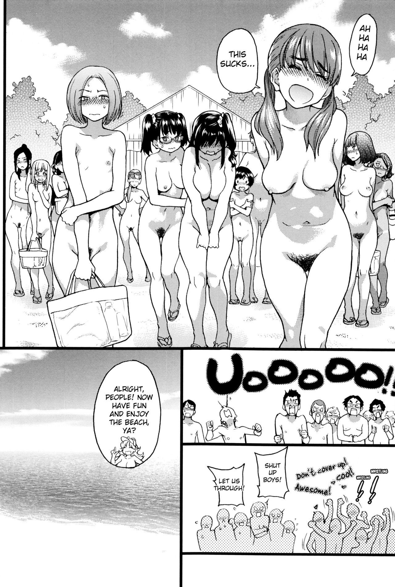 [Shiwasu no Okina] Nudist Beach ni Syuugaku Ryokoude!! - In school trip to the nudist beach!! [English] [Decensored] page 19 full