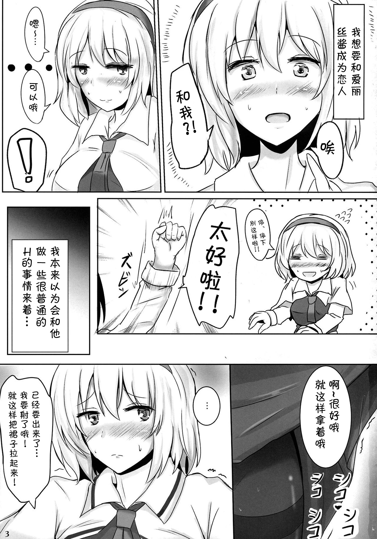 (Reitaisai 10) [Hakuginmokusei (Poshi)] Marugoto Alice (Touhou Project) [Chinese] [靴下汉化组] page 3 full