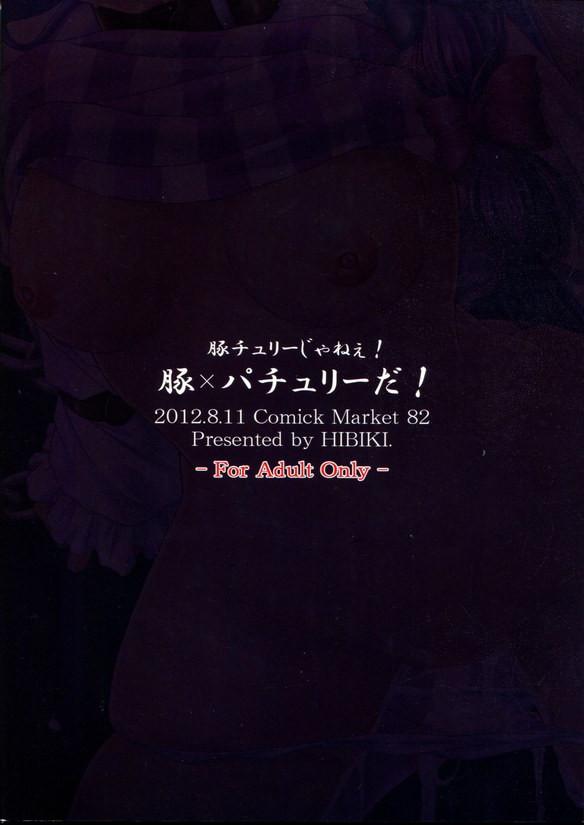 (C82) [Hibiki (Igan Seijin)] ButaChouli Janee! Buta x Patchouli da! (Touhou Project) page 2 full