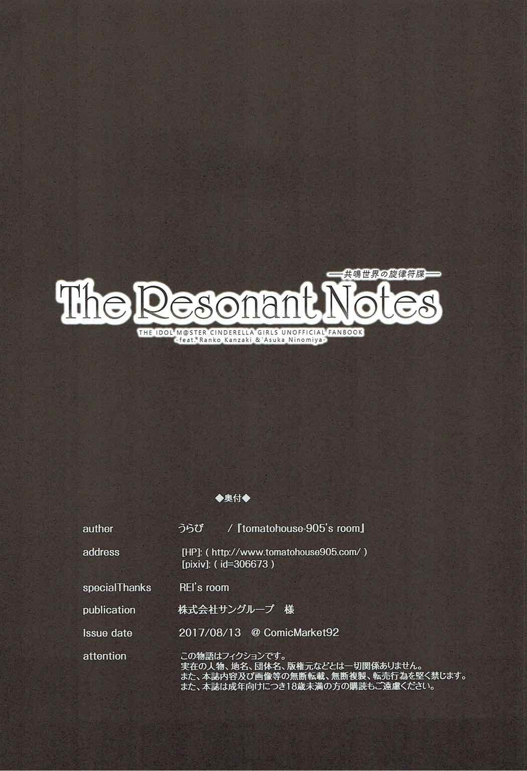 (C92) [tomatohouse-905's room (Urabi)] The Resonant Notes -Kyoumei Sekai no Senritsu Fuchou- (THE IDOLM@STER CINDERELLA GIRLS) page 21 full