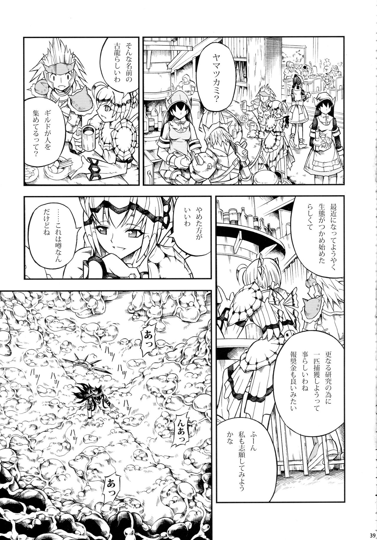 (C90) [Yokohama Junky (Makari Tohru)] Solo Hunter-tachi no Seitai (Monster Hunter) page 39 full