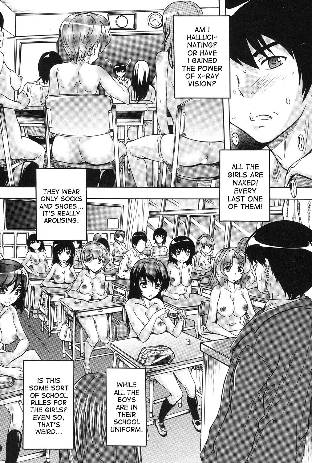 [Natsuka Q-Ya] Saimin! Zenra Gakuen｜Hypnotism! Nude Girls School Ch. 1-2 [English] [desudesu] [Digital] page 8 full