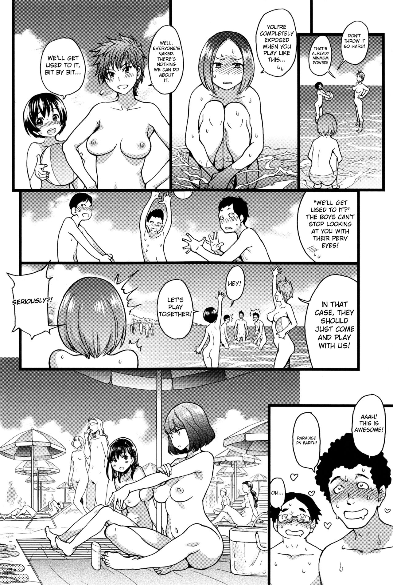 [Shiwasu no Okina] Nudist Beach ni Syuugaku Ryokoude!! - In school trip to the nudist beach!! [English] [Decensored] page 25 full