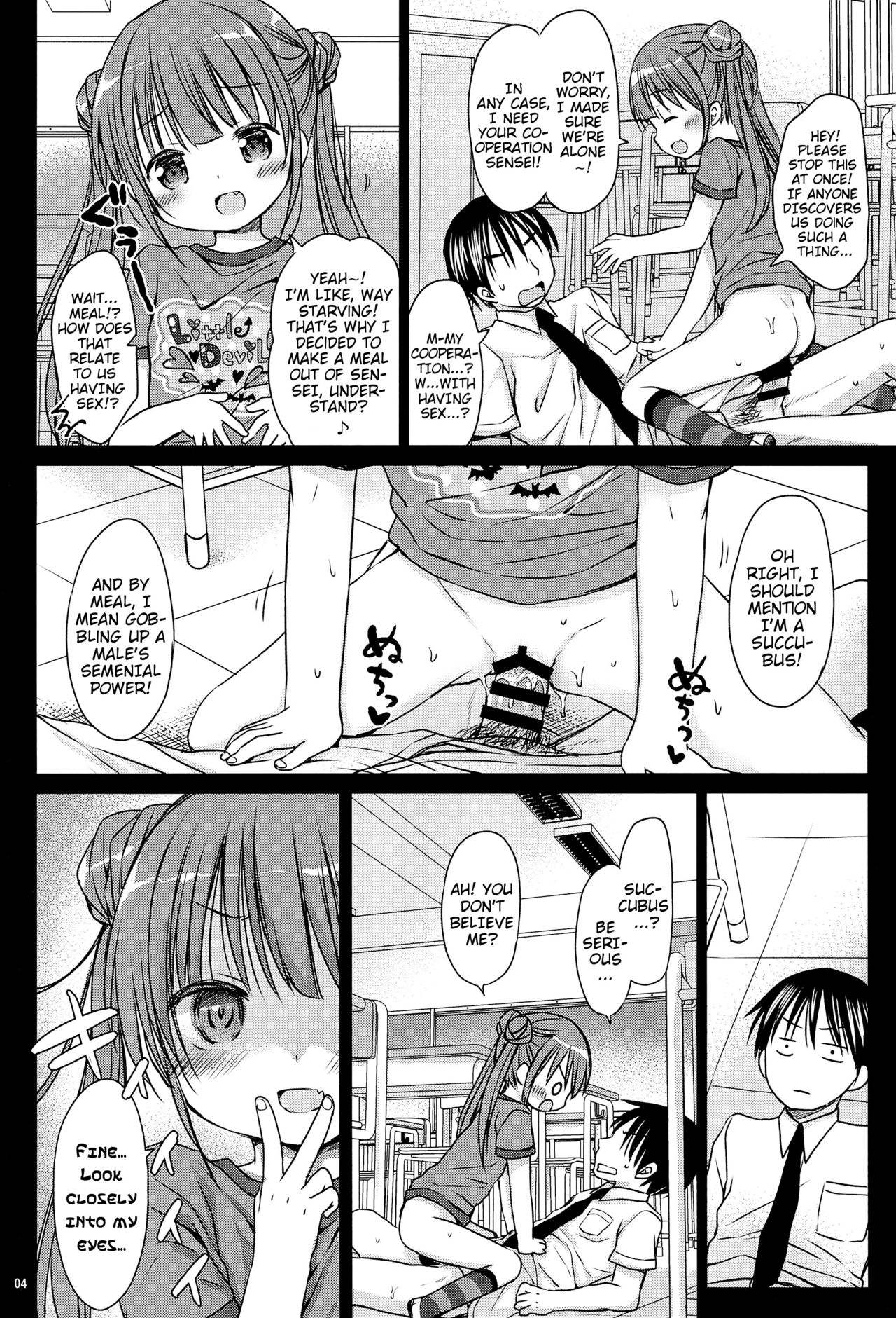 (COMITIA124) [Rico-ba (Rico)] Loli Succubus no Oshokuji Time | Loli Succubus' Mealtime [English] {Mistvern} page 4 full