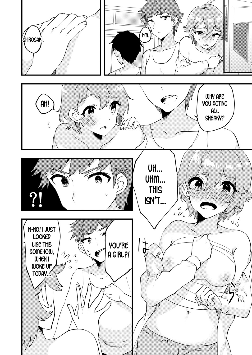 [Soranosuzume] Nyotaika Kyoudai ~Kyoudai de Oppai no Yawarakasa ga Chigau tte Honto!?~ (Henshin? Irekawari? Watashi no Karada… Dou Nacchatta no?) [English] [desudesu] page 9 full