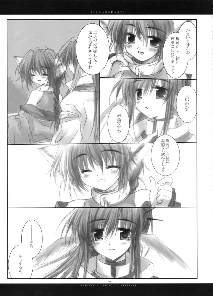 (Mimiket 7) [Chronolog (Sakurazawa Izumi)] Fuki Kuru Kaze ga Watashi ni Ifu | Wind that Blown Toward Me Talked (Utawarerumono) page 8 full