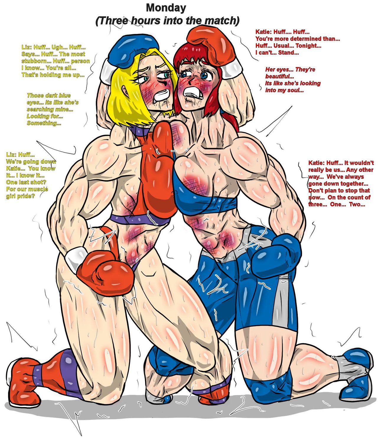 [Allesey] Boxing Girls Katie vs. Liz Rounds 1-4 (English) Plus Bonus Sisters Round page 65 full