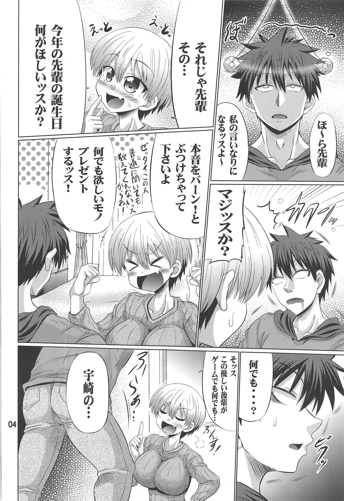 (C95) [Macchadokoro (Warashibe)] Uzaki-chan wa Sukebe Shitai (Uzaki-chan wa Asobitai!) page 3 full