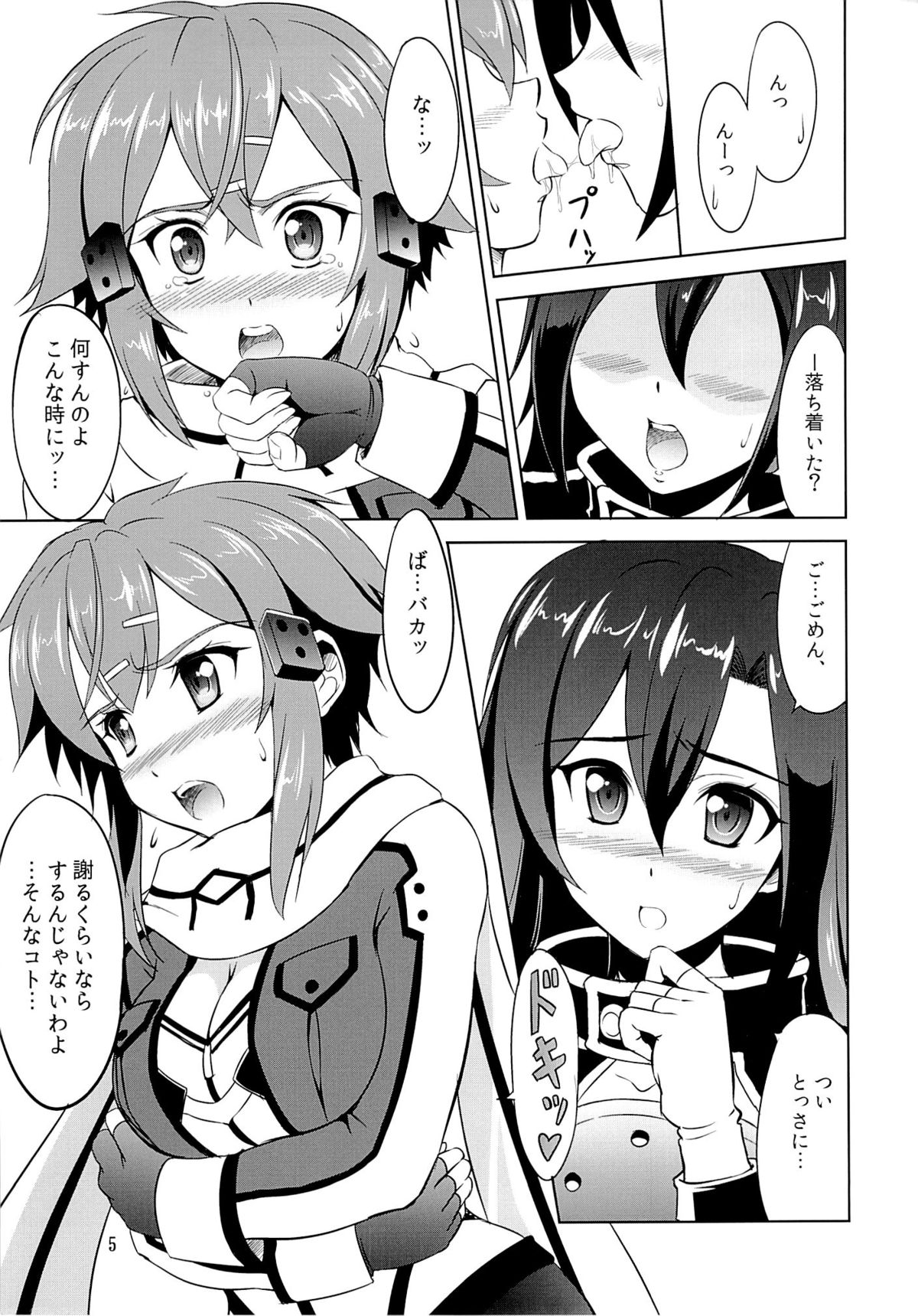 (C86) [KNIGHTS (Kishi Nisen)] Gyakushuu no Shinon (Sword Art Online) page 4 full