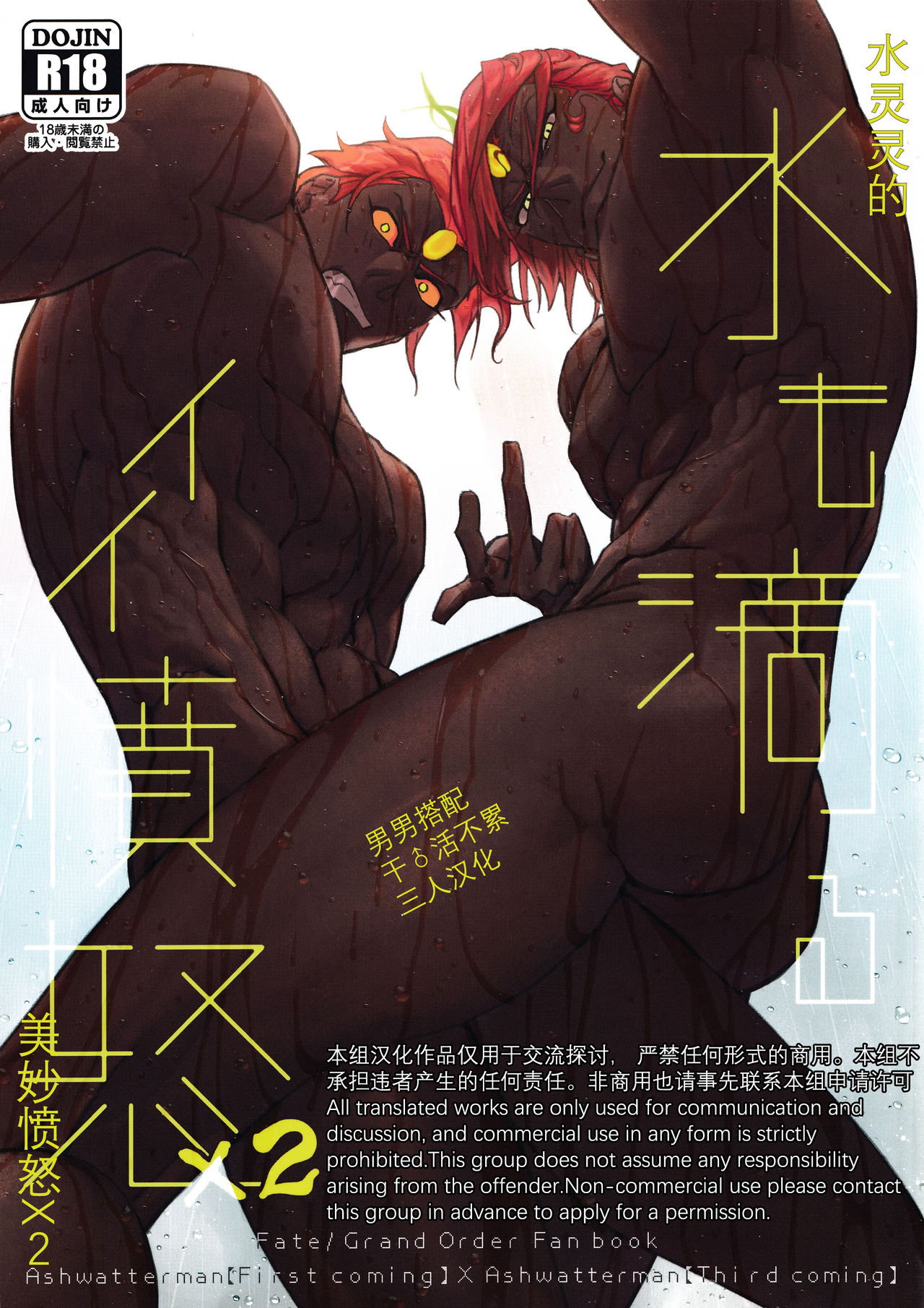 (HaruCC26) [ayyassinmeroncyoukoukudari (Daimon)] Mizu mo Shitataru Ii Funnu x 2 | 水灵灵的美妙愤怒×2 (Fate/Grand Order) [Chinese] [男男搭配干♂活不累三人汉化] page 1 full
