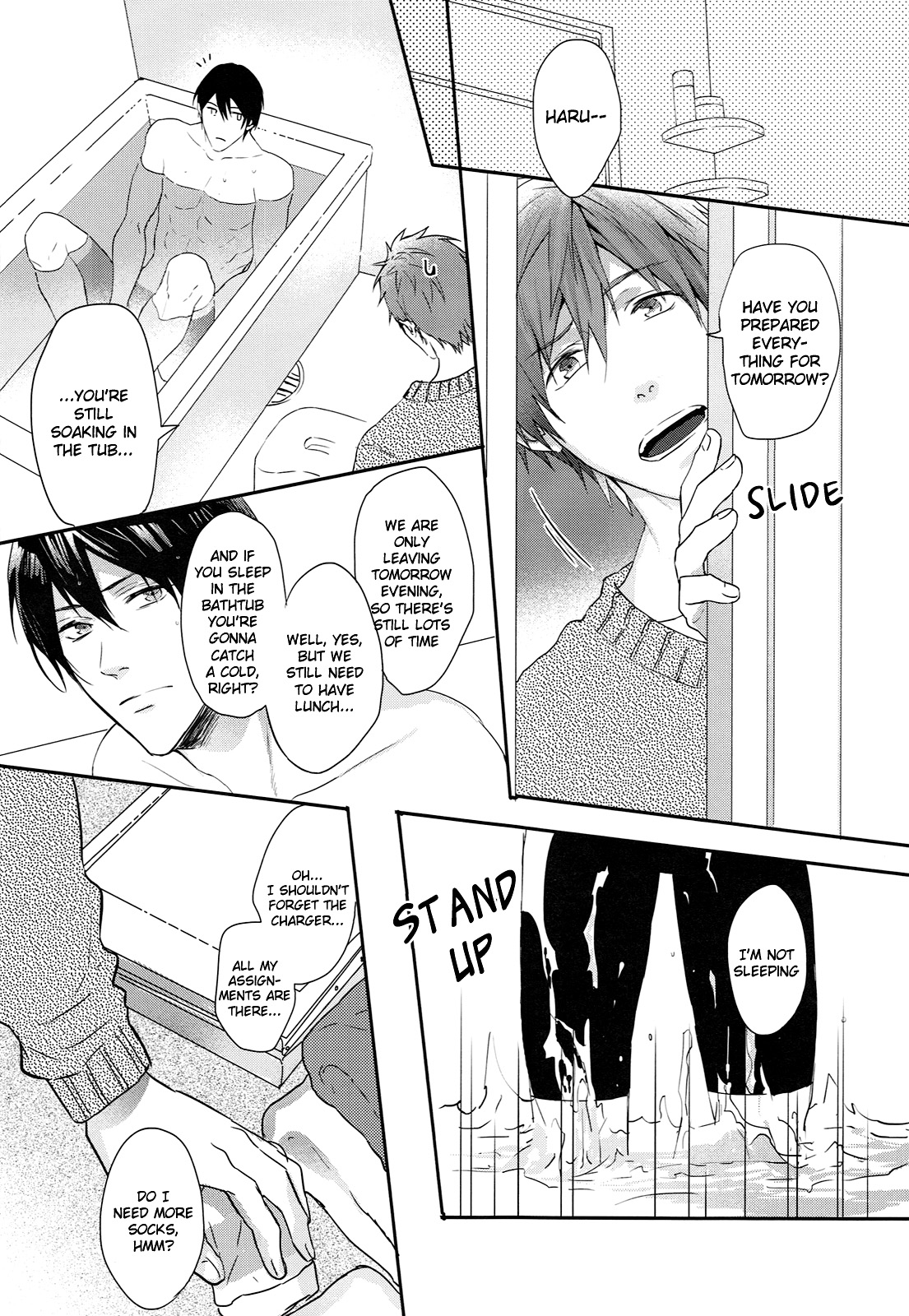 (C87) [SAKEPAPA (Ooki)] Yoru wa Oshizuka ni | The Silent Night (Free!) [English] [Holy Mackerel] page 3 full