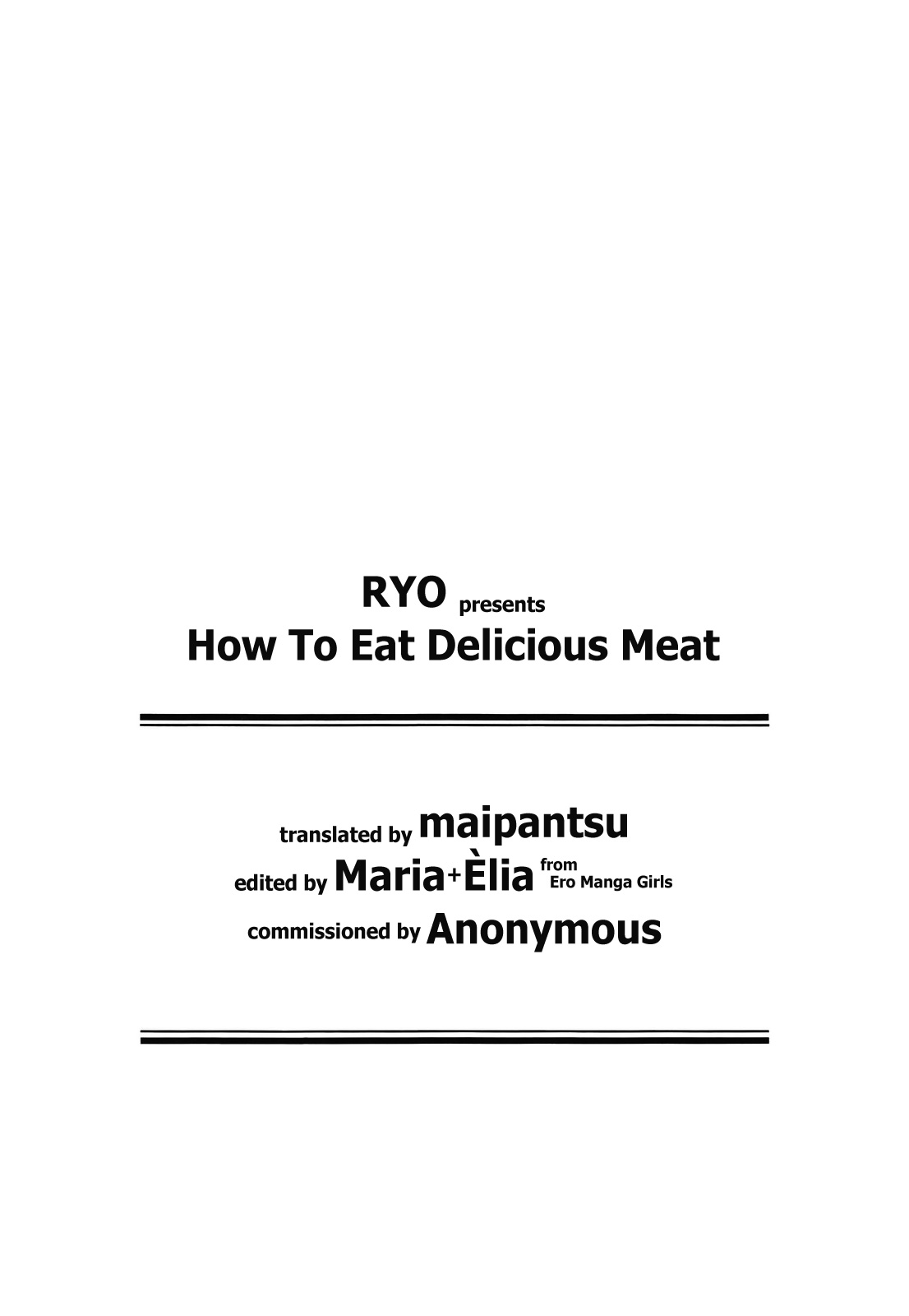 [Ryo] How To Eat Delicious Meat - Chapters 1 - 5 [English] =Anonymous + maipantsu + EroMangaGirls= page 88 full