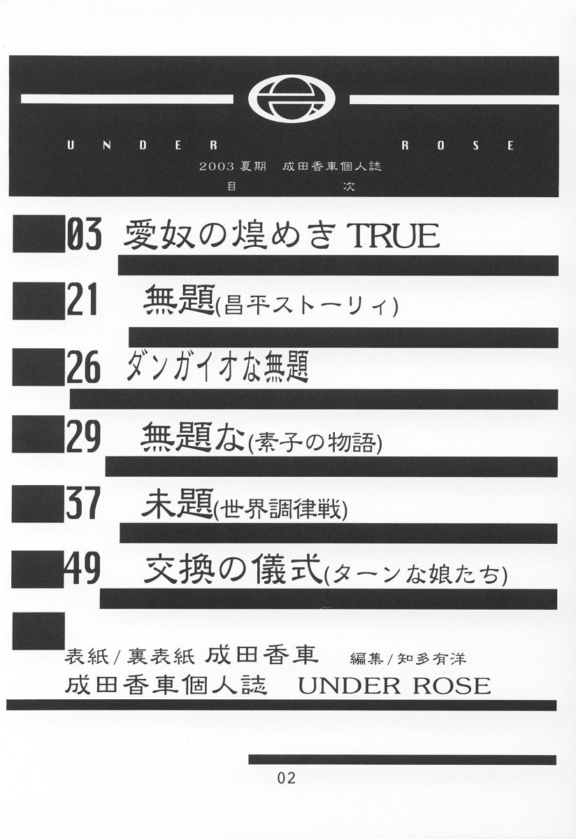 (C64) [AXZ (Narita Kyousha)] UNDER ROSE (Various) page 3 full