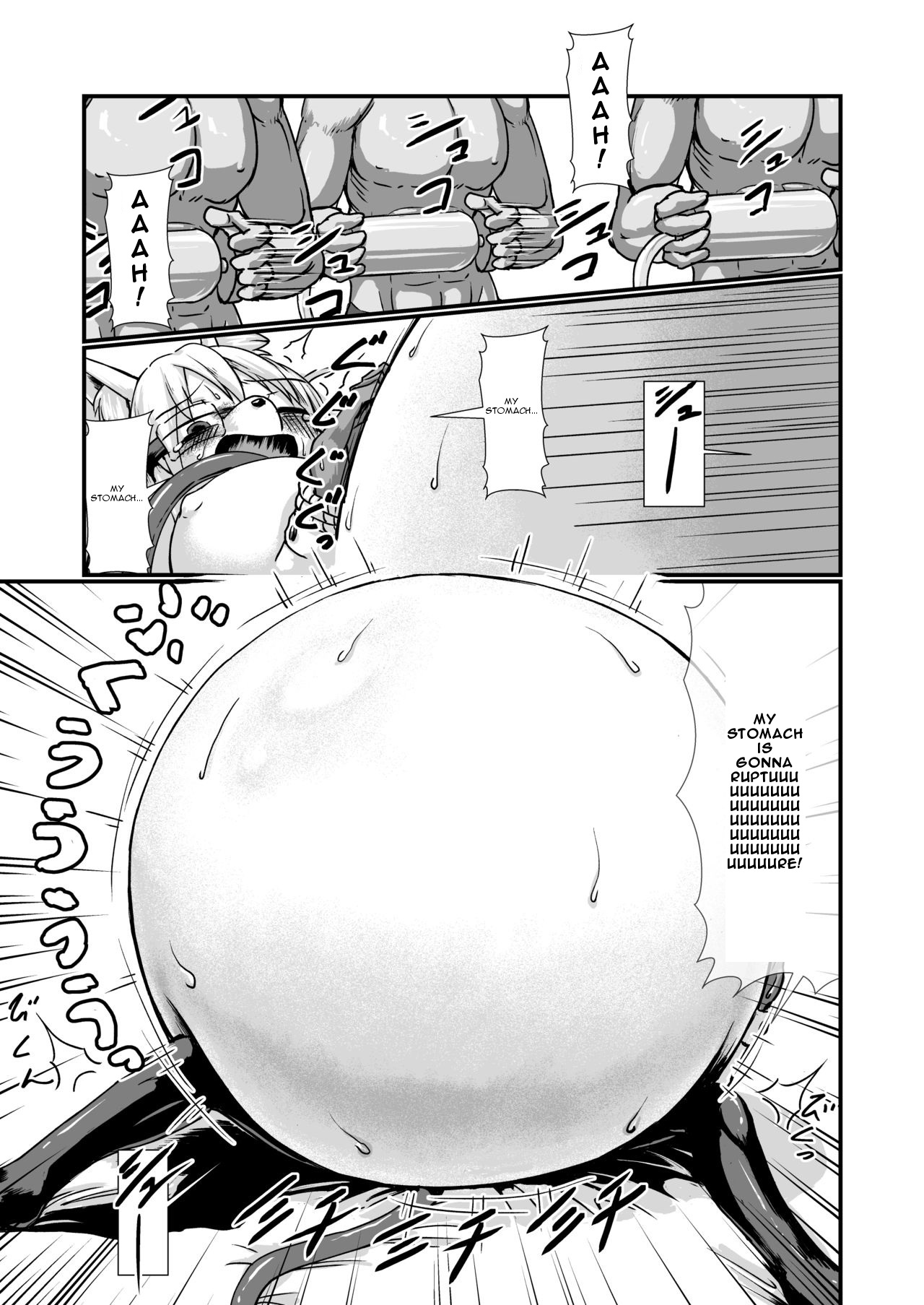 [Nanashi] Mesukemo-san Kuuki Kanchou Boufuku Haretsu | Mesukemo-san's Swelling Air Enema Explosion [English] [Degenerate_X] page 5 full