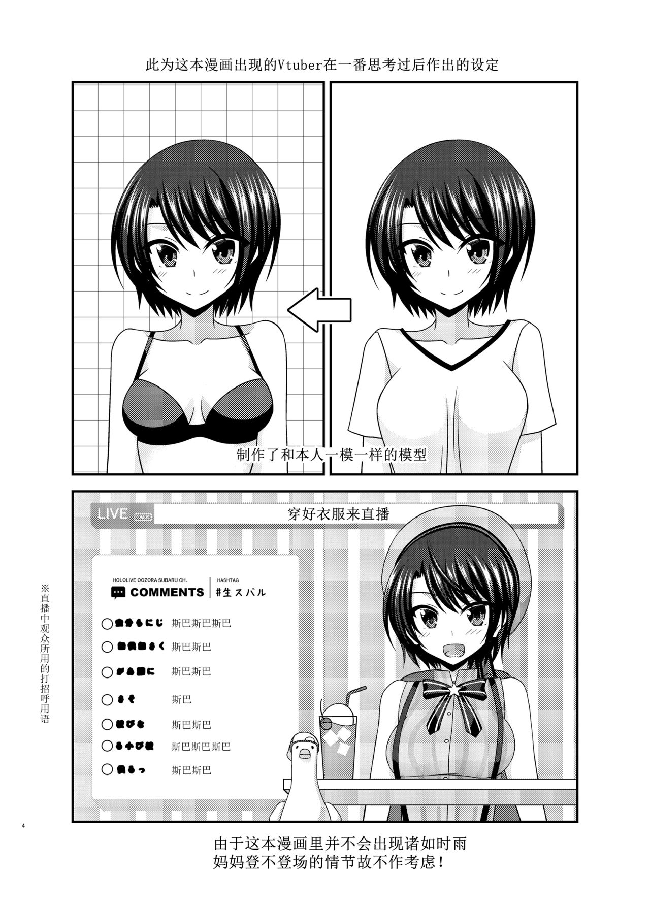 [valssu (Charu)] Haishin Gamen no Mukougawa (Oozora Subaru) [Chinese] [WTM直接汉化] page 4 full