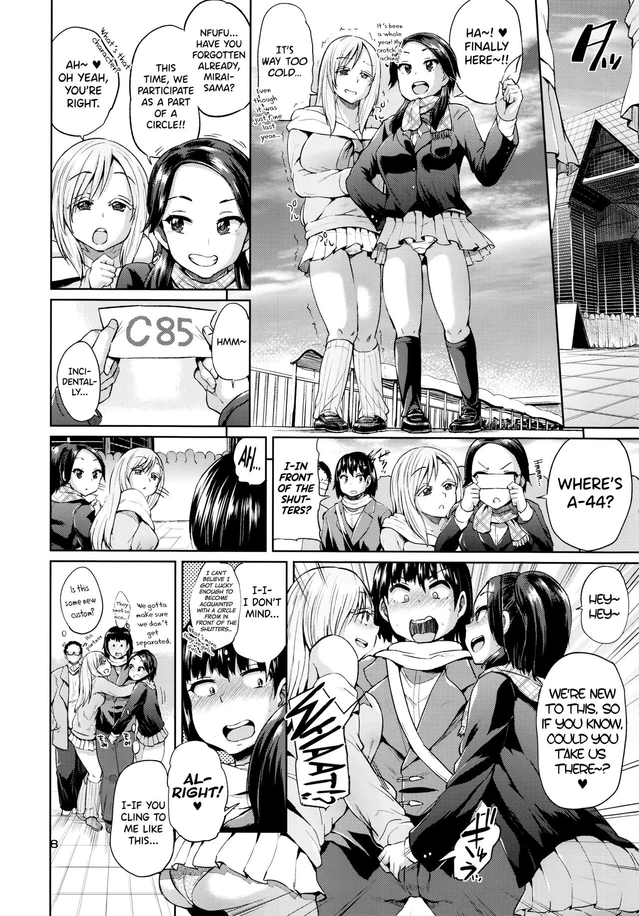 (C85) [brilliant thunder (Yumeno Tanuki)] Ota demo Nai Joshi ga Comiket Mikkame ni Circle Sanka de Asobi ni Yattekita [English] [biribiri] page 7 full