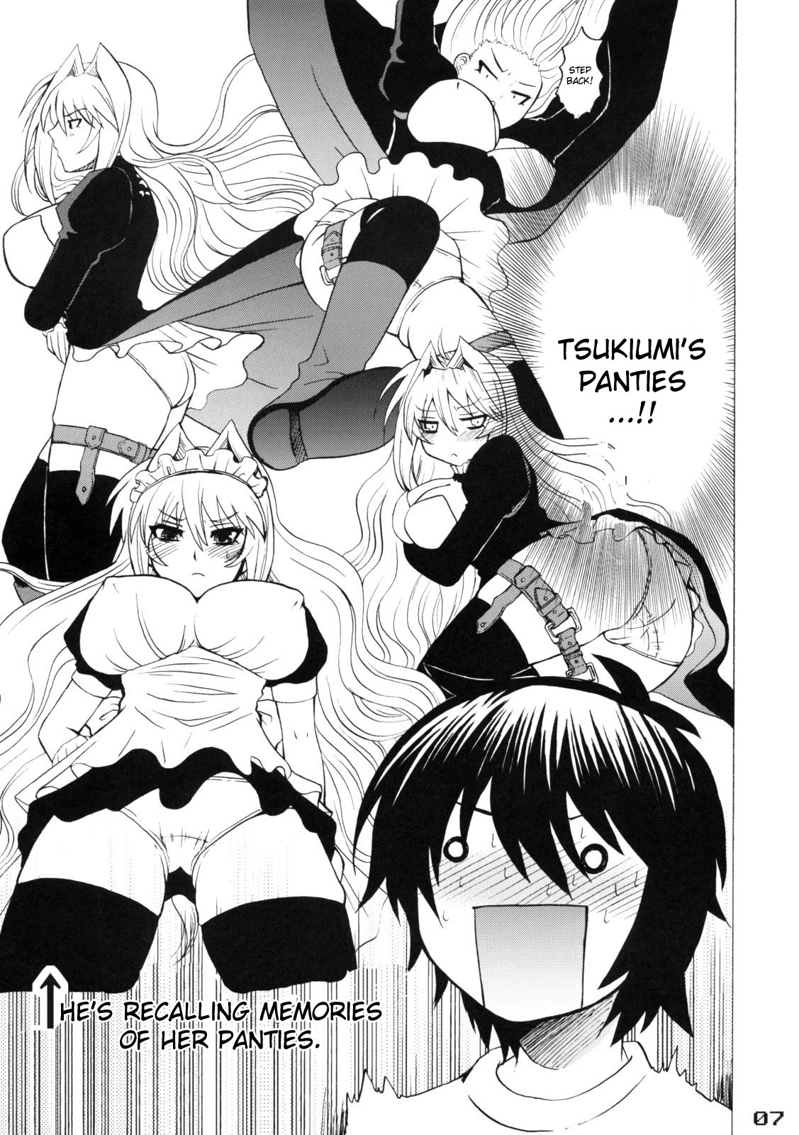 (C75) [Honey Bump (Nakatsugawa Minoru)] Tsukiumi-tan O-panty Mieteru yo (Sekirei) [English] page 6 full