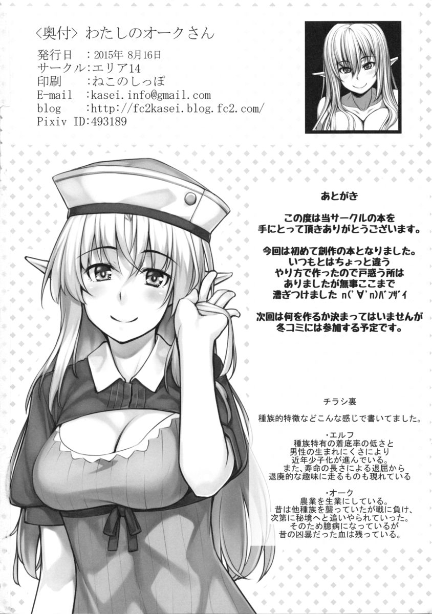 (C88) [Area14 (Kasei)] Watashi no Orc-san [Chinese] [八十万禁书教头汉化] page 25 full