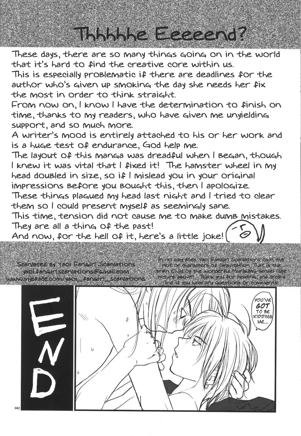 [CROCODILE-Ave. (Gangstar Yoshio)] Megamix Gravitation Capybara (Gravitation) [English] [Yaoi Fangirl Scanlations] page 39 full