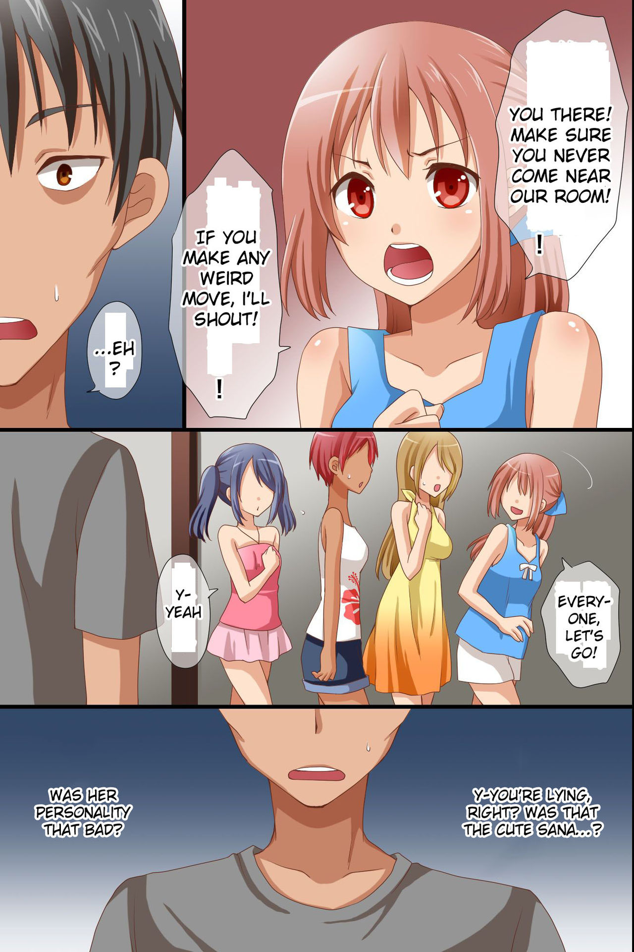 [rbooks (Asazuki Norito)] Namaiki na Meikko-tachi ga Asobi ni Kita node Mahou no Kagami de Juujun ni Shite Kawaii Boku Senyou Dorei ni Shita [English] [SquigglesJP] page 5 full
