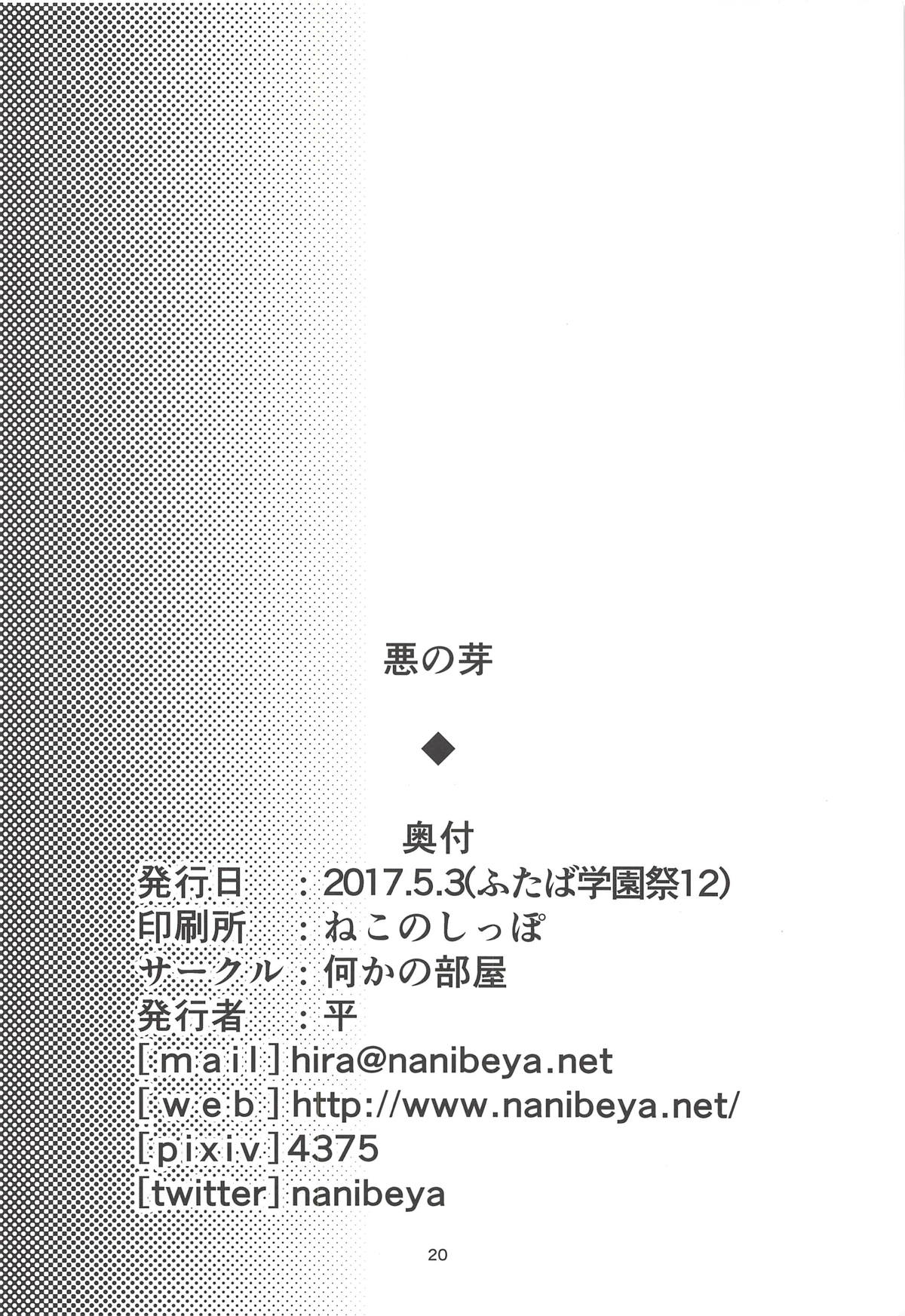 (Futaba Gakuensai 12) [Nanika no Heya (Hira)] Aku no Me (Nijiura Maids) page 19 full