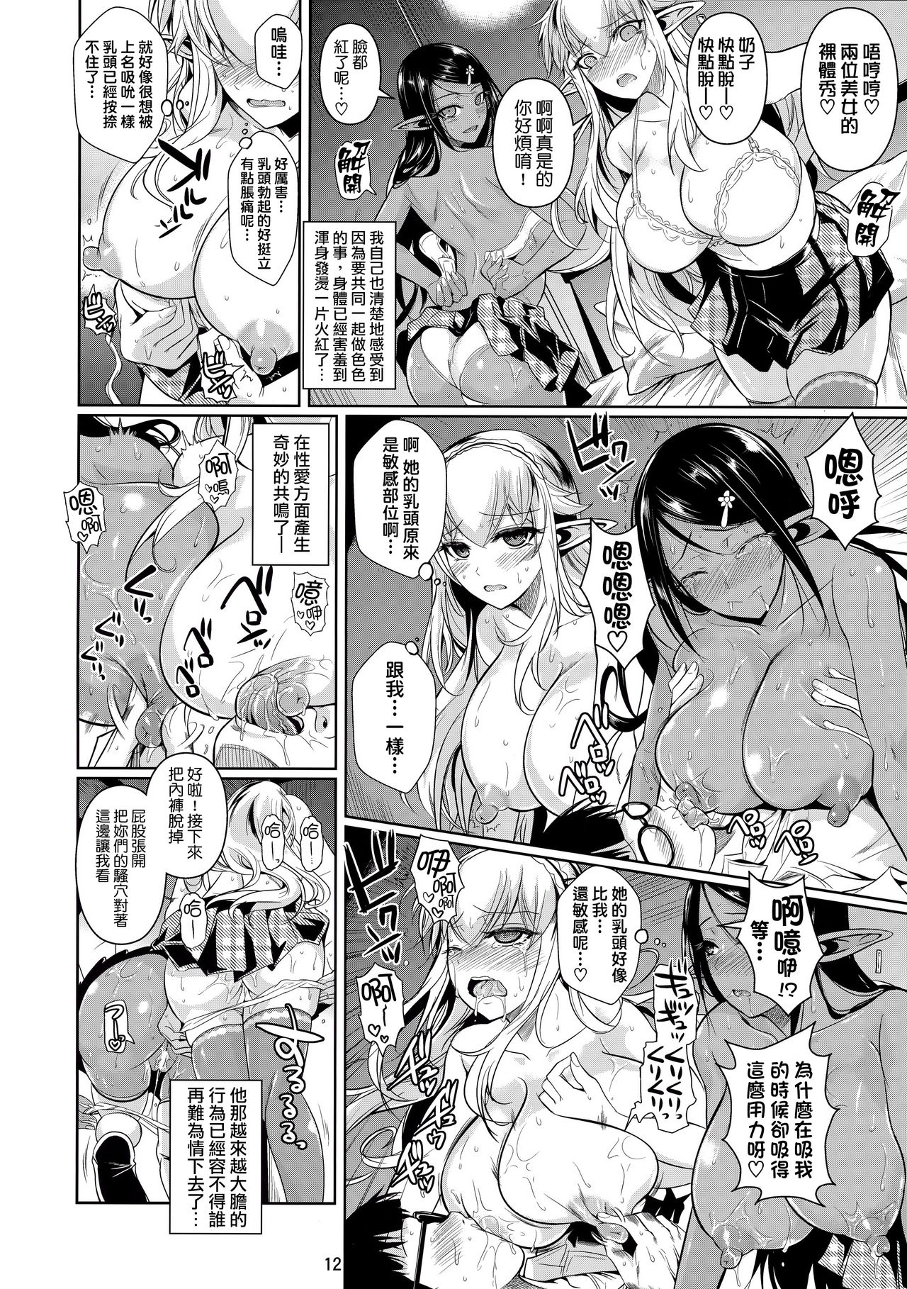 (C89) [Shoot The Moon (Fuetakishi)] High Elf × High School Shiro × Kuro [Chinese] [無毒漢化组] page 14 full