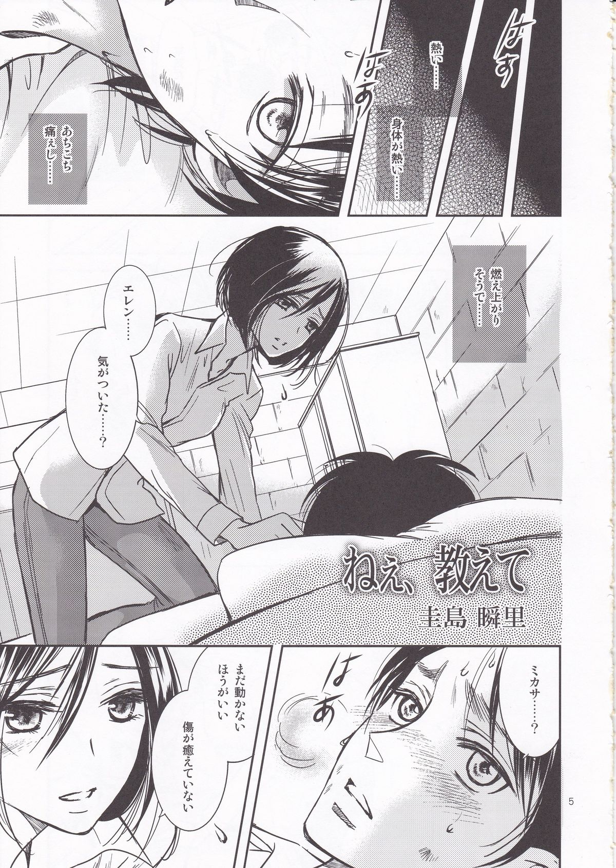(FALL OF WALL2) [Cherry Moon (K-Zima)] Nee, Oshiete (Shingeki no Kyojin) page 5 full