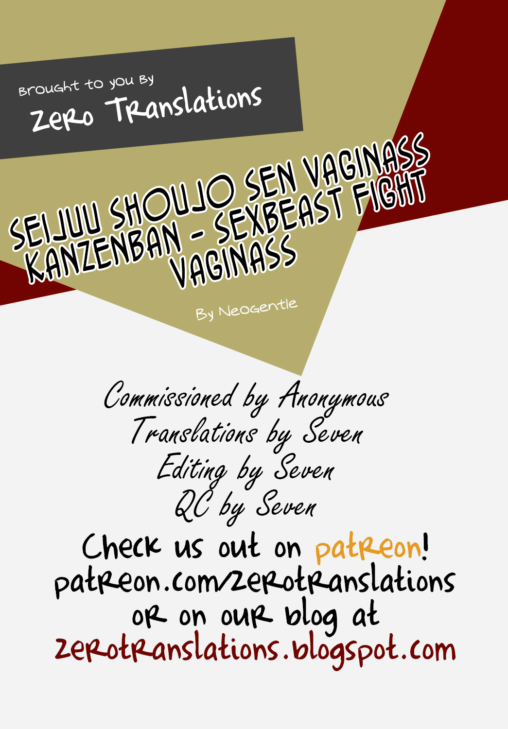 [Neo Gentle] Seijuu Shoujo Sen Vaginass Kanzenban - Sexbeast Fight Vaginass (Incomplete) [English] [Zero Translations] page 56 full