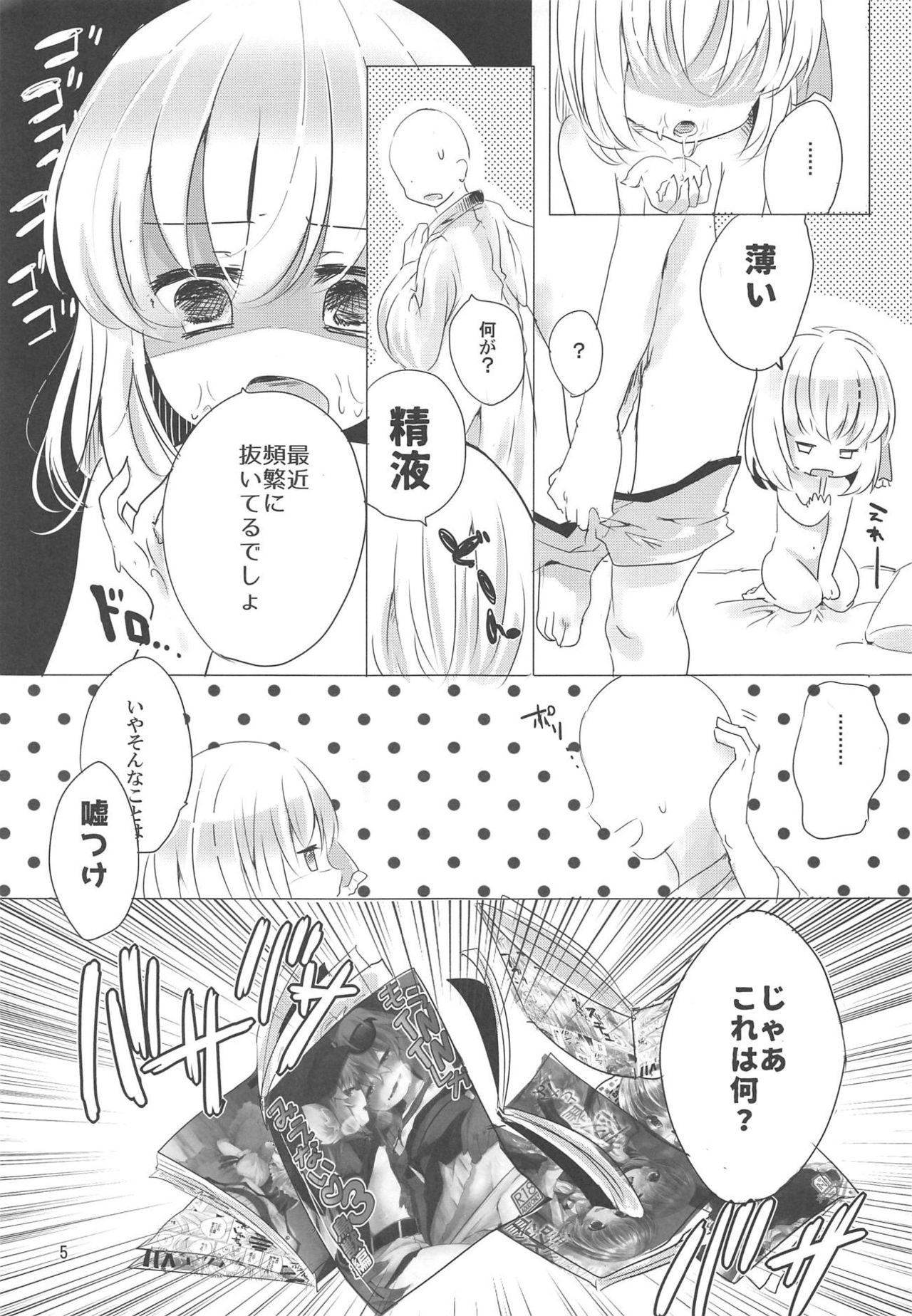 (C95) [Momonashi Potato (Momonashi Potato)] 1-kagetsukan, Dasu no Kinshi! (Touhou Project) page 4 full