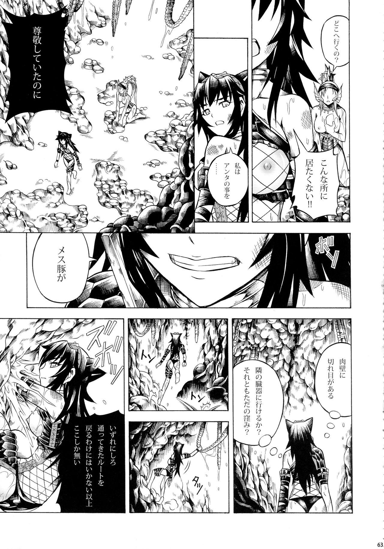 (C90) [Yokohama Junky (Makari Tohru)] Solo Hunter-tachi no Seitai (Monster Hunter) page 63 full