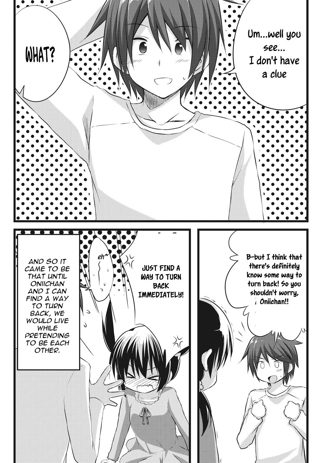 [Akane Souichi] Onii-chan to Exchange!! ~Bro-con na Imouto to Ani no Karada ga Irekawatte Shimatta Jian~ [English] [Sensualaoi] page 18 full