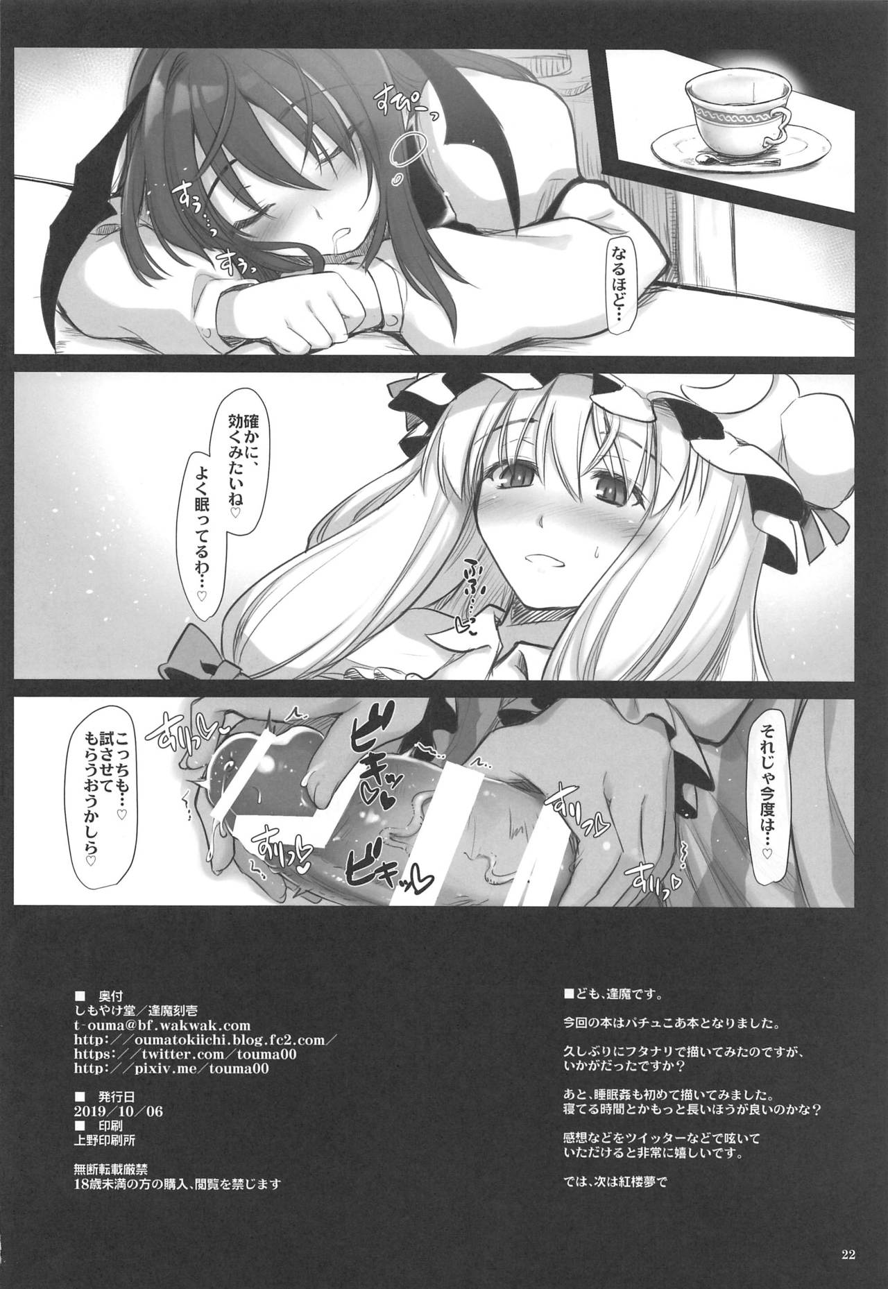 (Shuuki Reitaisai 6) [Shimoyakedou (Ouma Tokiichi)] Patyu-Min (Touhou Project) page 21 full