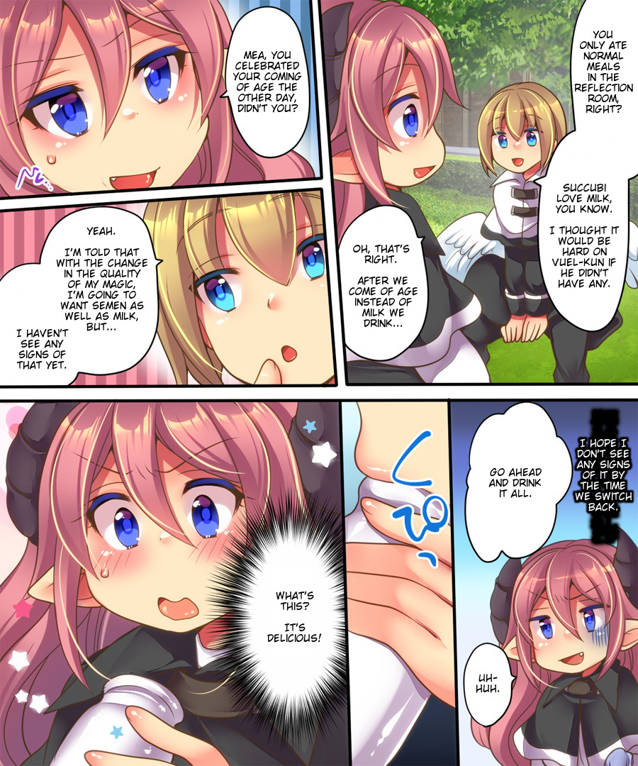 [Amuai Okashi Seisakusho (Shiki Tenki, Reitou Mikan)] Soshite Tenshi-kun to Succubus-chan wa Irekawaru | Angel-kun and Succubus-chan are Swapped [English] page 12 full