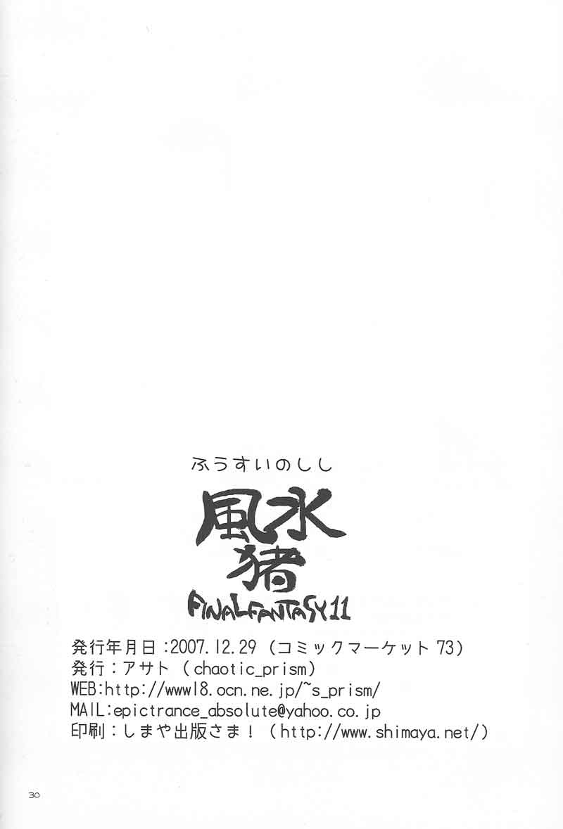(C73) [chaotic_prism (Asato)] Fuusui Inoshishi (Final Fantasy XI) page 29 full