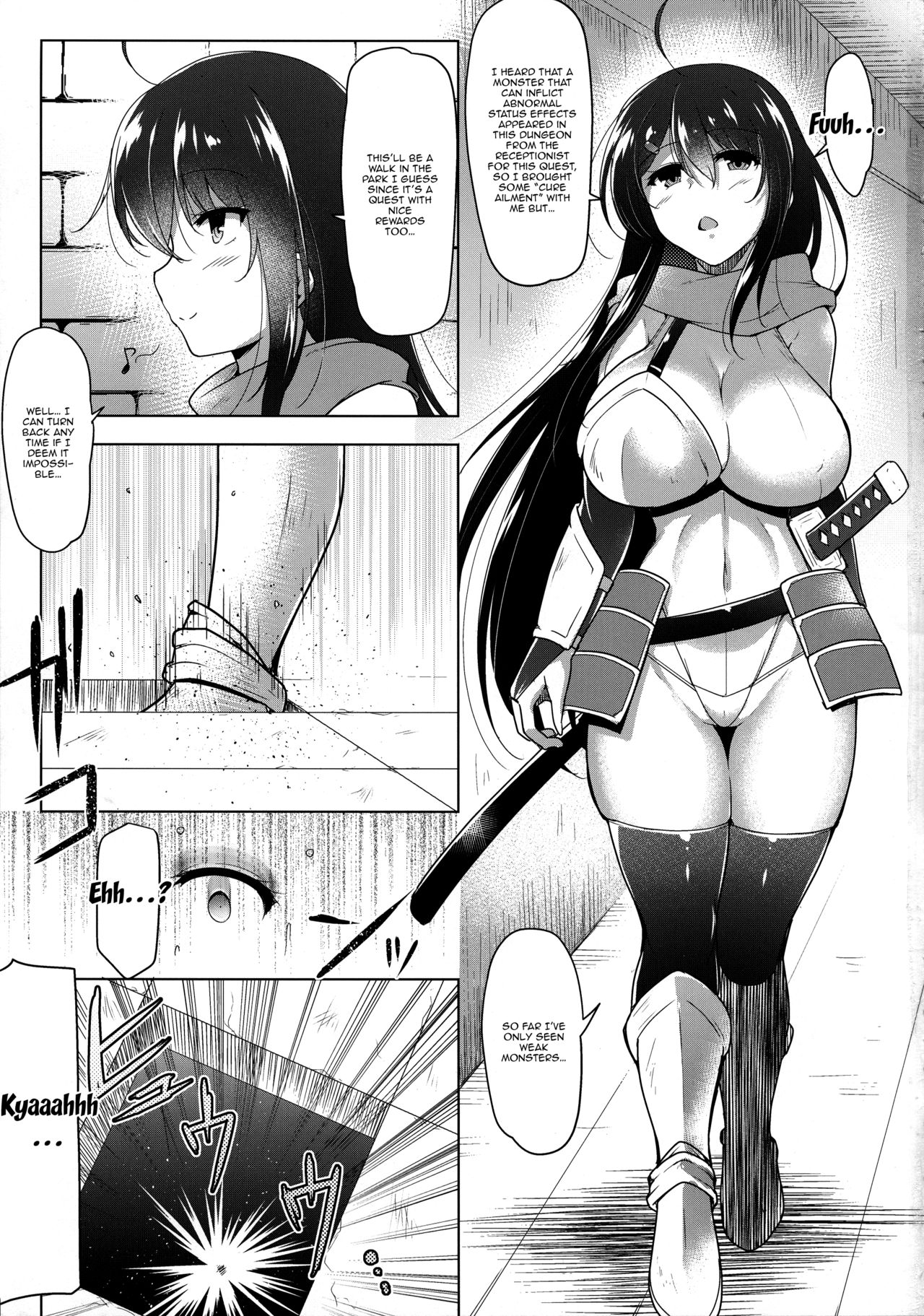 (Futaket 14.5) [C.R's NEST (C.R)] Futanari Kenshi Shizuku no Junan - Shokushu Yoroi-hen - | Futanari Swordsman Shizuku's Suffering -Tentacle Armor Edition- [English] {Doujins.com} page 3 full