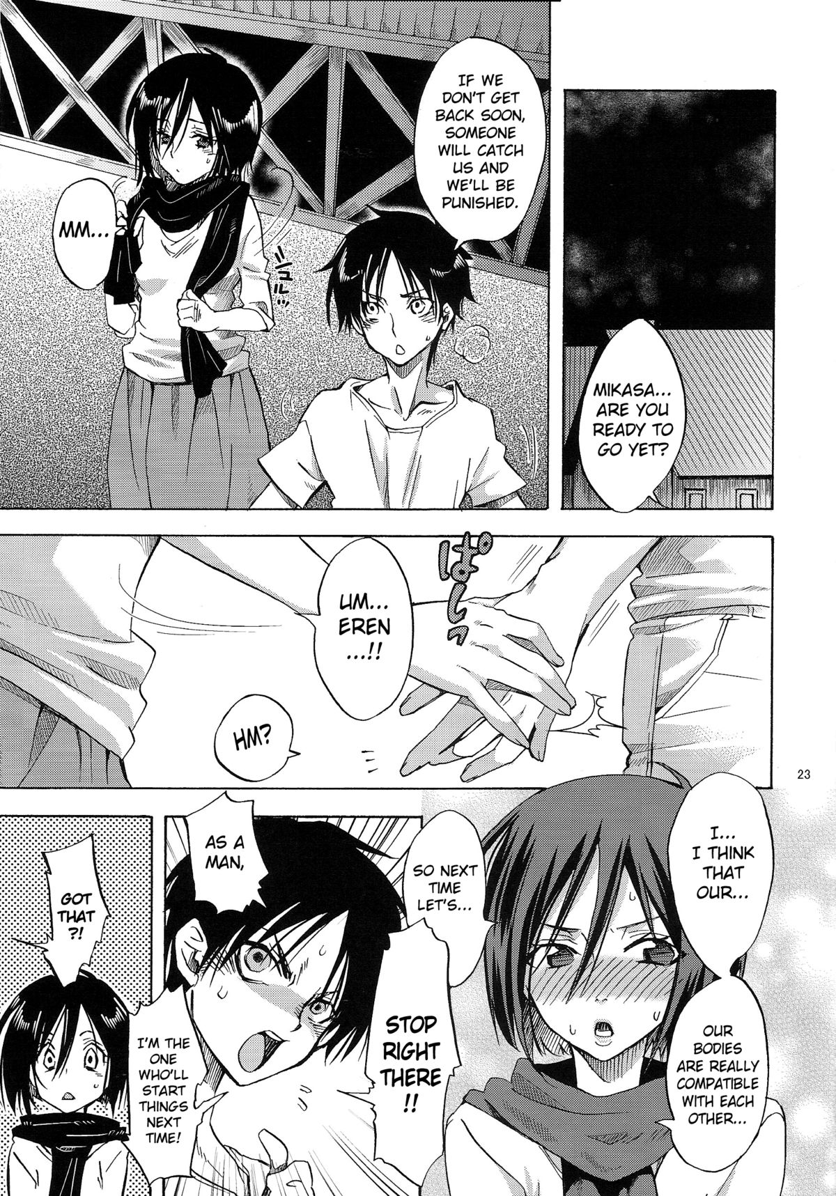 (C84) [Kurione-sha (YU-RI)] Eren to Kozukuri Jissen! |  Baby-Making Practice with Eren (Shingeki no Kyojin) [English] {doujin-moe.us} page 22 full