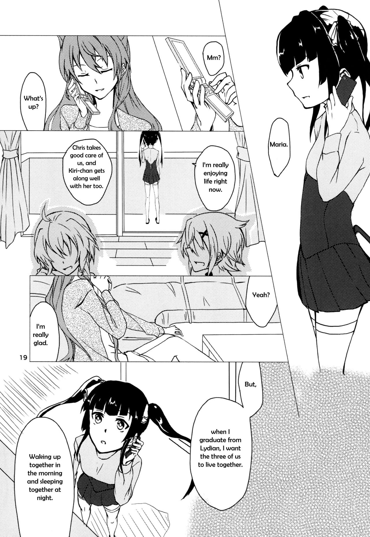 (C85) [HB (Futoo)] Wunsch (Senki Zesshou Symphogear) [English] {Halcyonvalor & Sexy Akiba Detectives} page 19 full