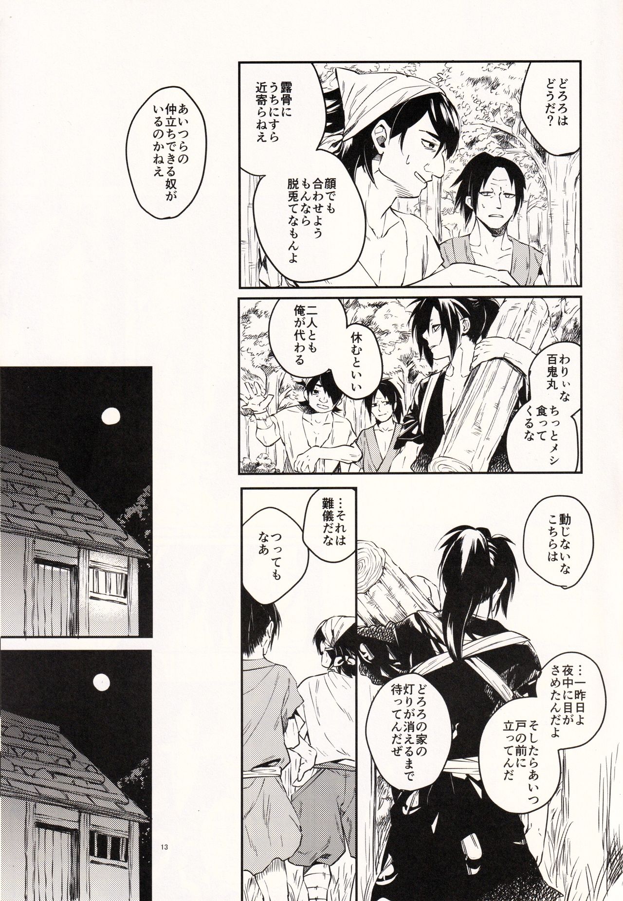 (SC2019 Autumn) [Nemokoroppu (Ezaki Yui)] Nisshoku Yakou (Dororo) page 13 full