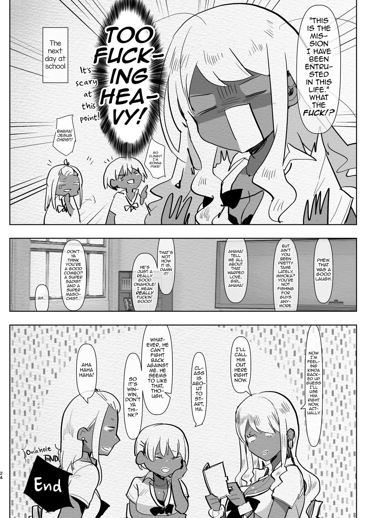 [Aimaitei (Aimaitei Umami)] Futanari Kyokon Kuro Gal Kanojo to Benkyou Oheya Date da to Omottara Soku Onaho Atsukai Fukujuu Gyaku Anal nante... [English] [mysterymeat3] [Digital] page 24 full