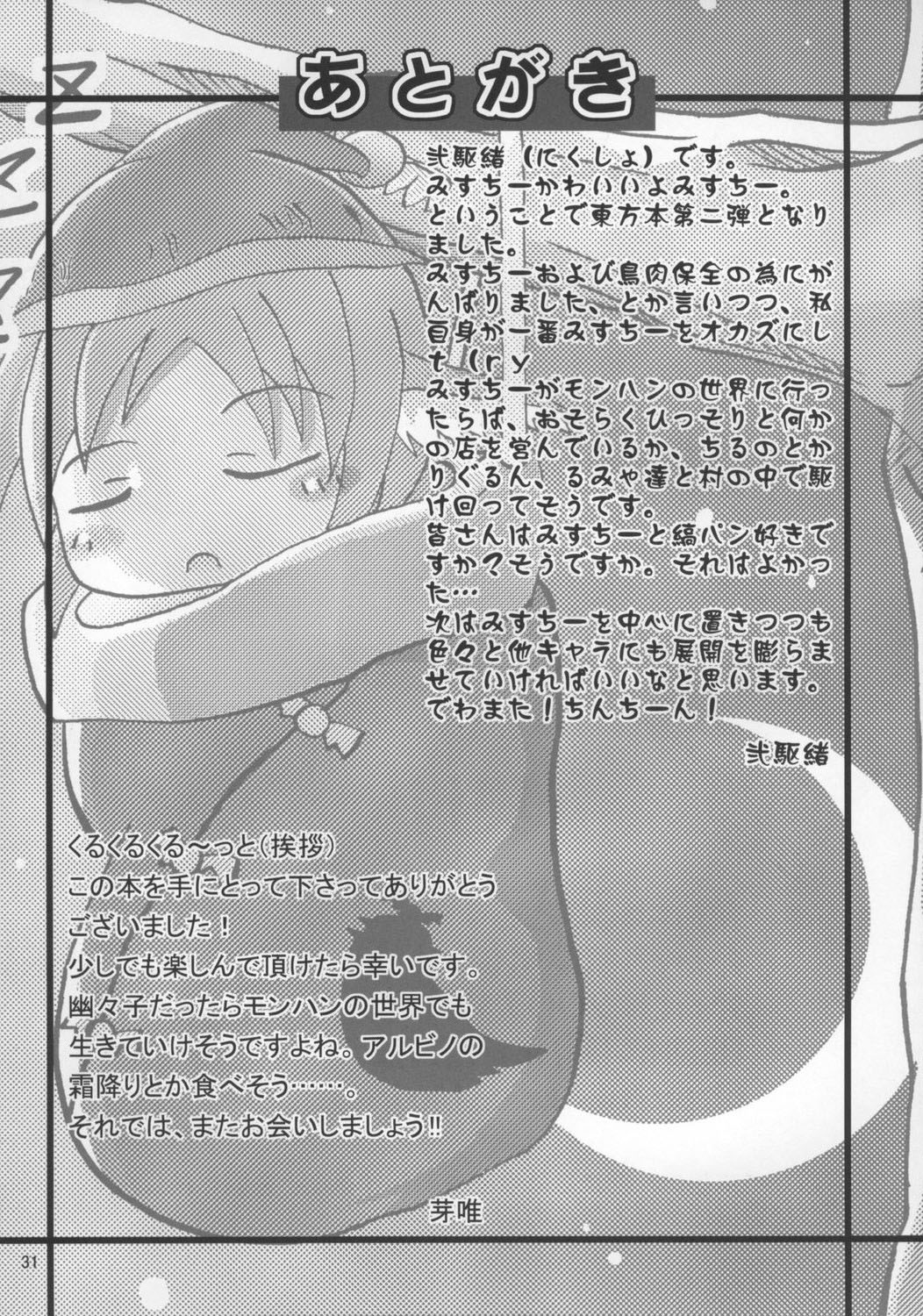(C73) [Albatross (Mei, Nikusyo)] Yosuzume no Saezuri |The Night Sparrow’s Chirps (Touhou Project) [English] {desudesu} page 31 full