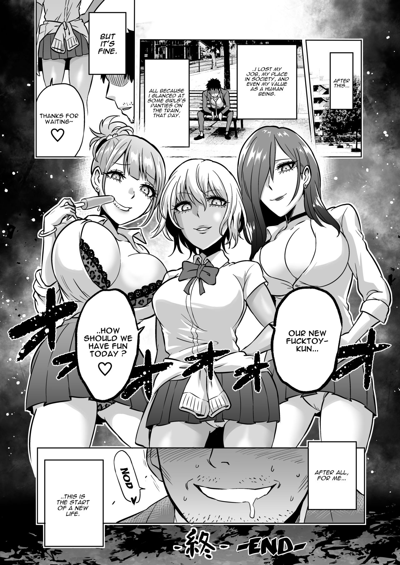 [bose no Doujin Manga Kenkyuujo (bose)] Kankaku no Paraphilia ~Nikushokukei JK-tachi ni Chinpo no Kankaku o Shihai Saretara~ [English] [ZuriRaba] page 31 full