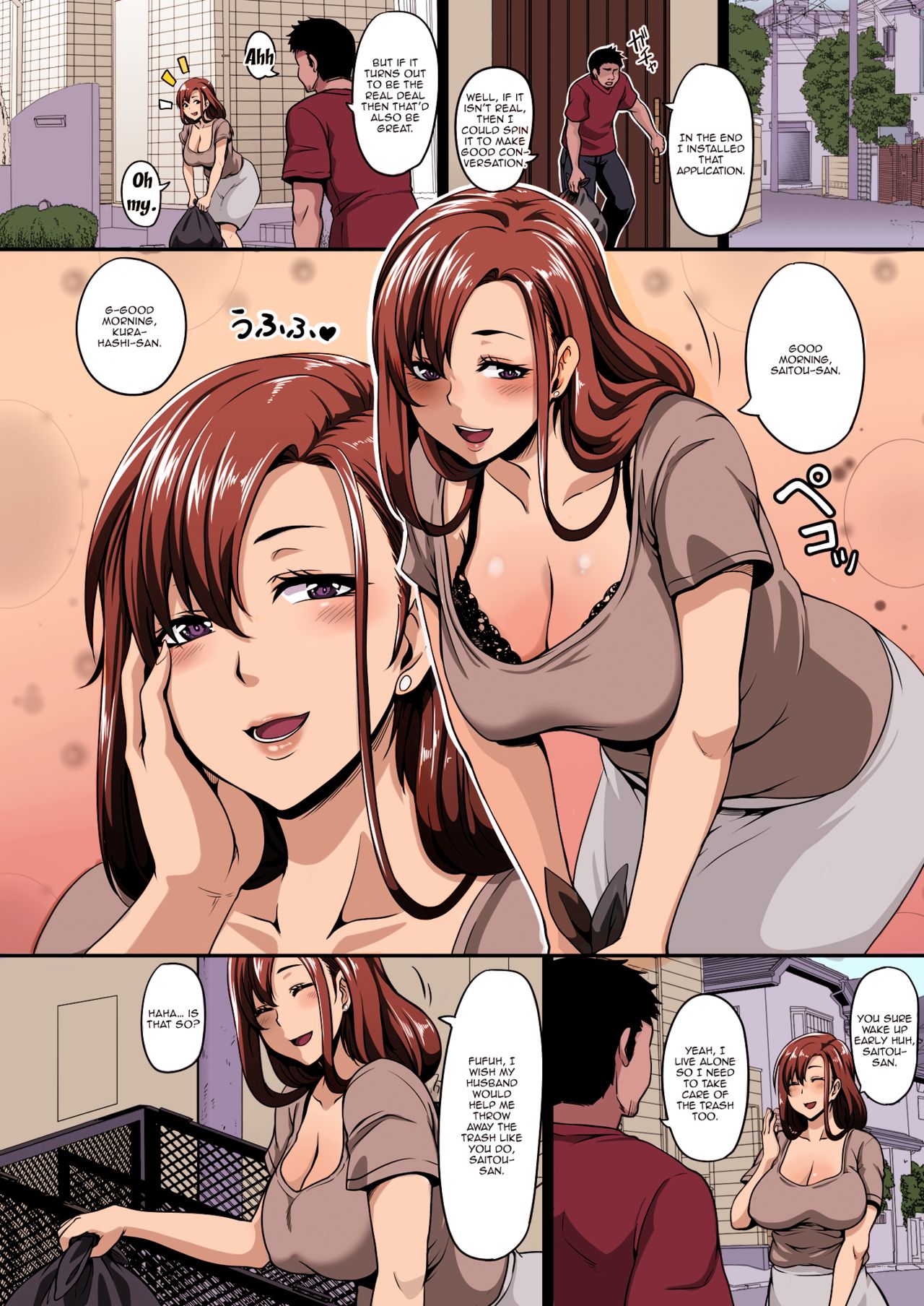 [Buppa Studio (Kazuhiro)] Otonari no Hitozuma o Joushiki Kaihen Appli de Hame Houdai! [English] [Colorized] [Incomplete] page 3 full