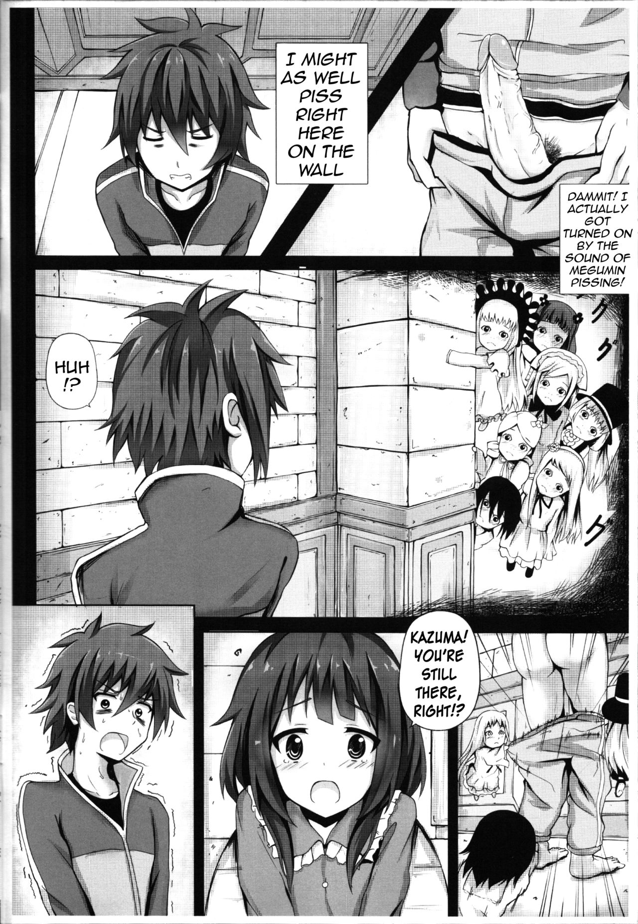(PF25) [Hiramani (Ginhaha)] Giving ○○ to Megumin in the Toilet! (Kono Subarashii Sekai ni Syukufuku o!) [English] {Hennojin} page 3 full