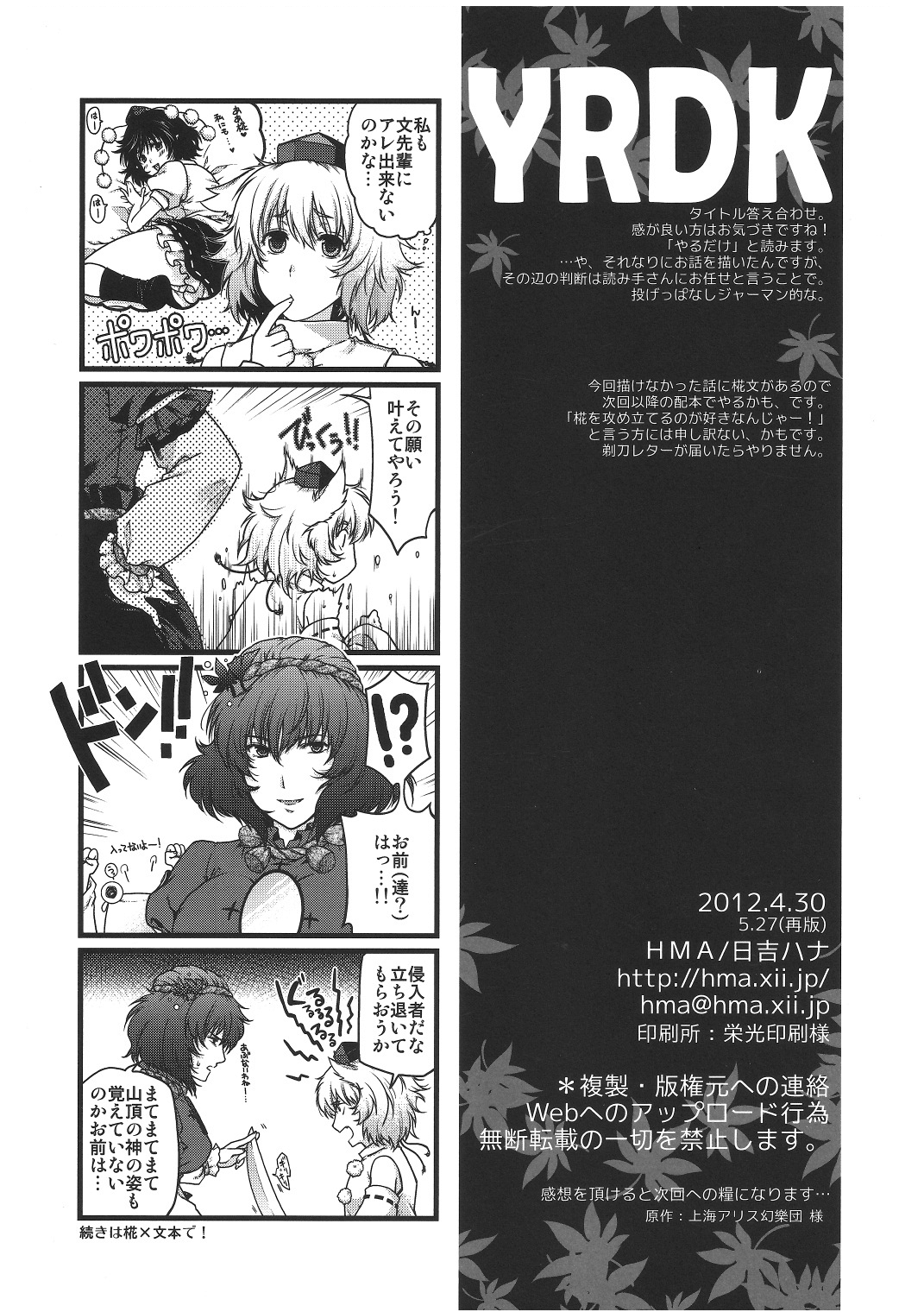 (COMIC1☆6) [HMA (Hiyoshi Hana)] YRDK (Touhou Project) page 17 full